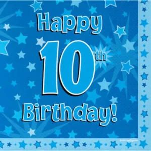 10thbluenapkin.webp 10th Birthday Blue Napkins
