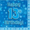 13th Birthday Blue Napkins