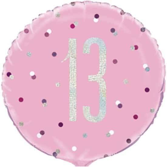 236_3c3ee60c-0592-4bd8-ba98-8653625ff10b0-4.jpg 13th Pink Glitz Foil Ballon 18 inches