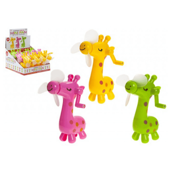 Wind up Giraffe Fan - Assorted Colours