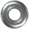 Inflatable 20" Shiny Metallic Swim Ring Silver