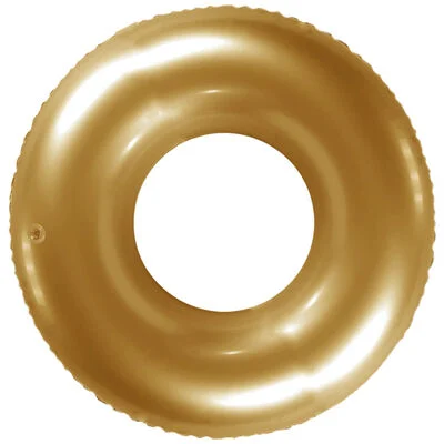 Inflatable 20" Shiny Metallic Swim Ring Gold