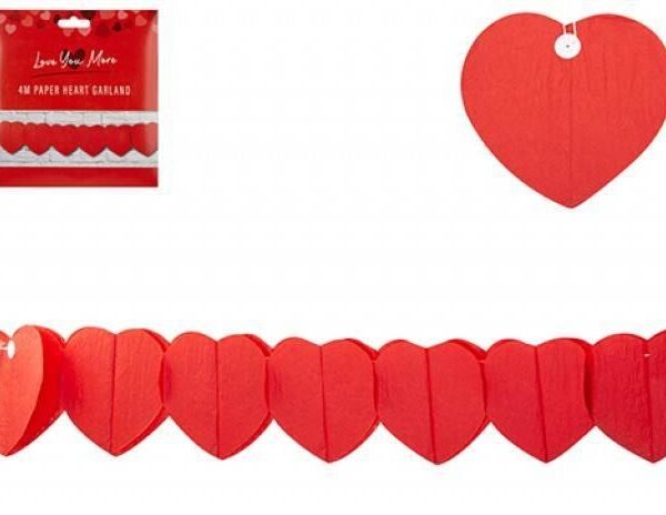 Red Heart Paper Garland 4M