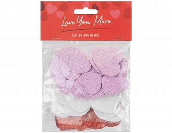 Glitter Foam Hearts