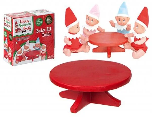 Red Polystone Mini Elf Baby Table 4.5"