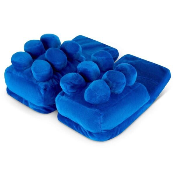 3D Plush Blue Brick Slippers