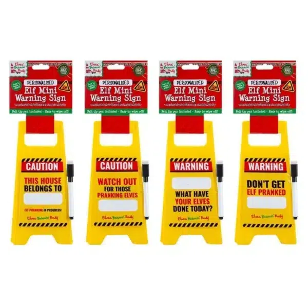 Elves Behavin' Badly Personalised Warning Sign With Pen - Assorted