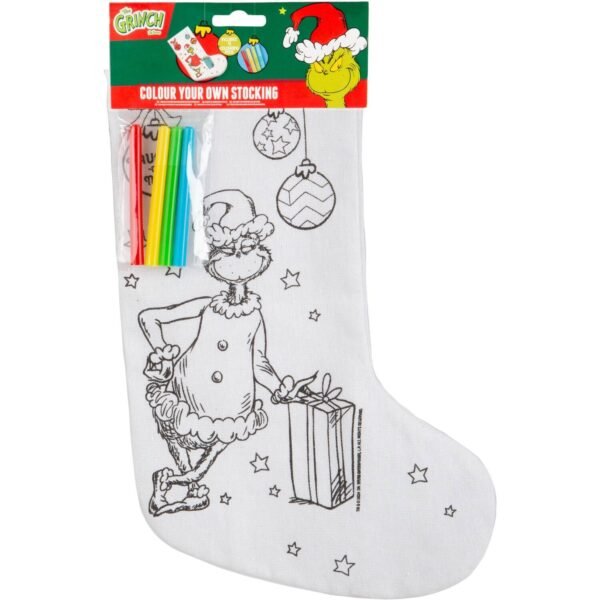 The Grinch Colour Your Own Stocking - White