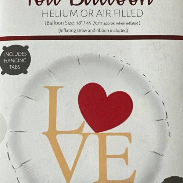 Love phrase round foil balloon